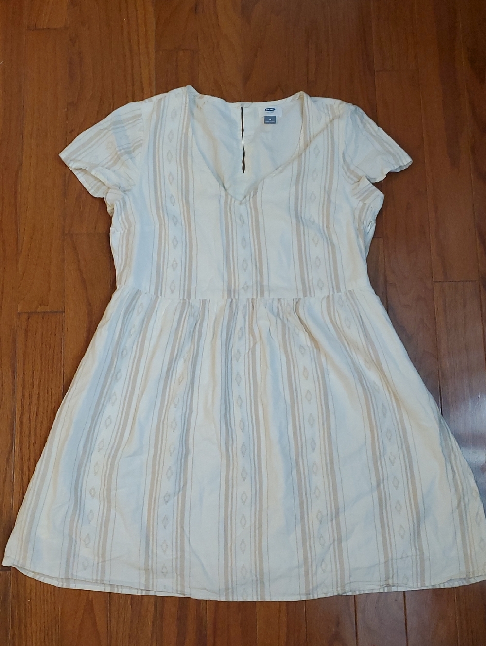 Old Navy Cotton Aztec Print Dress Cream and Beige Summer Spring Comfy